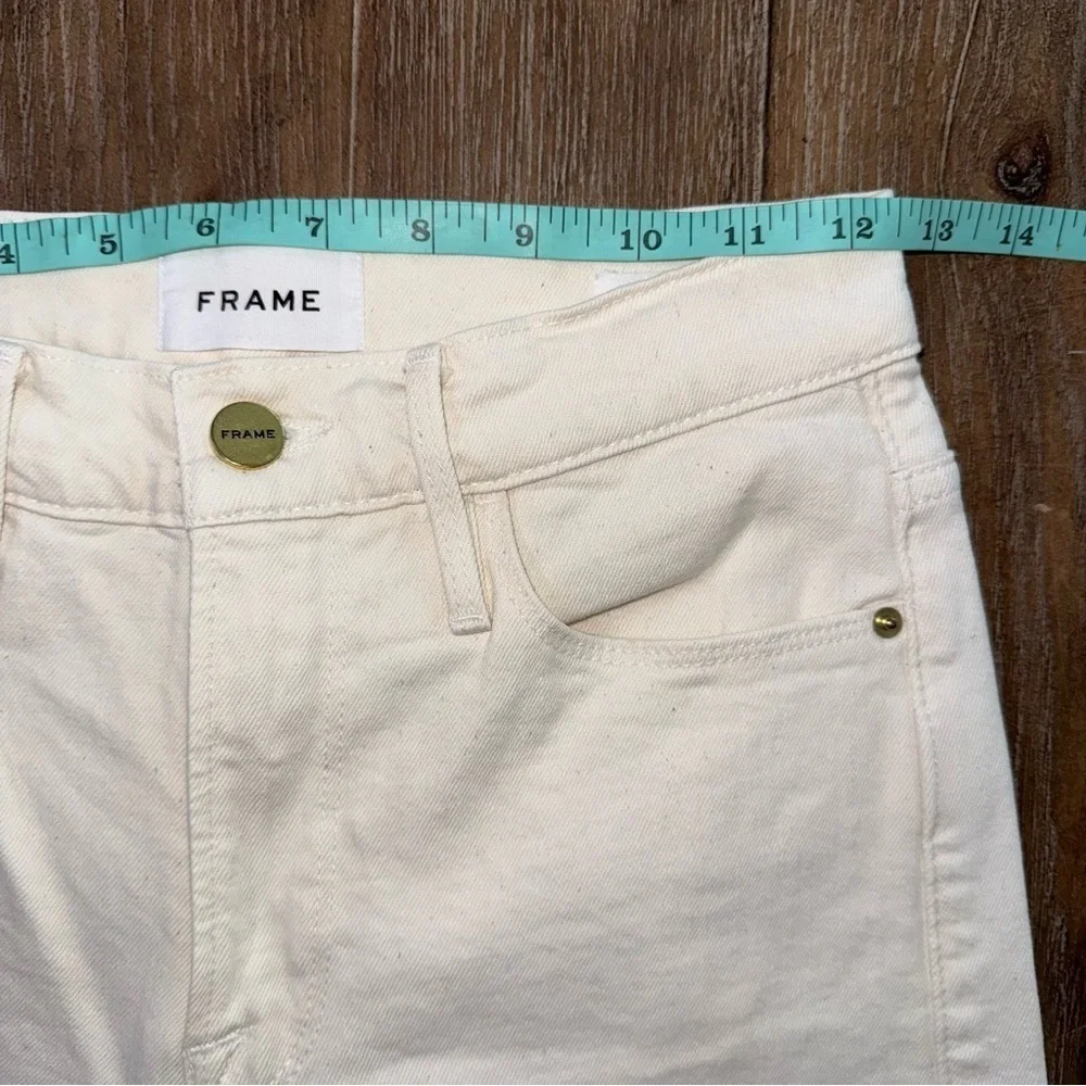 Frame Denim High Rise Ali wide leg Crop Jeans Cream